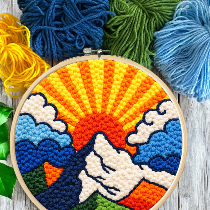 Vibrant Sunset Mountain Punch Needle Kit – New-edition Creative Diy | Fresh-concept Decor Piece - image 7