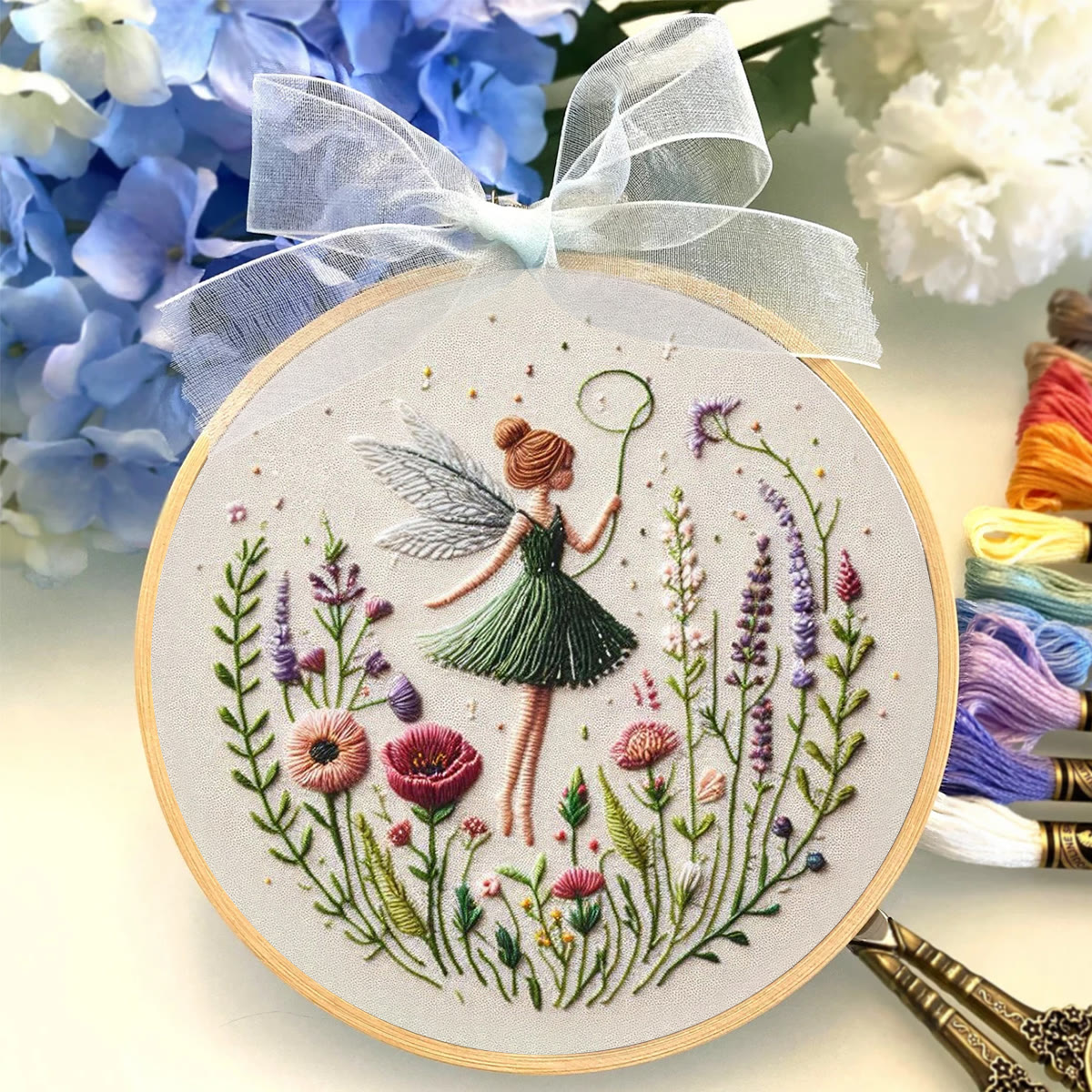 Rubbyoo Embroidery Kit - Dancing Flower Fairy |  Ideal Artwork For Friends - image 4