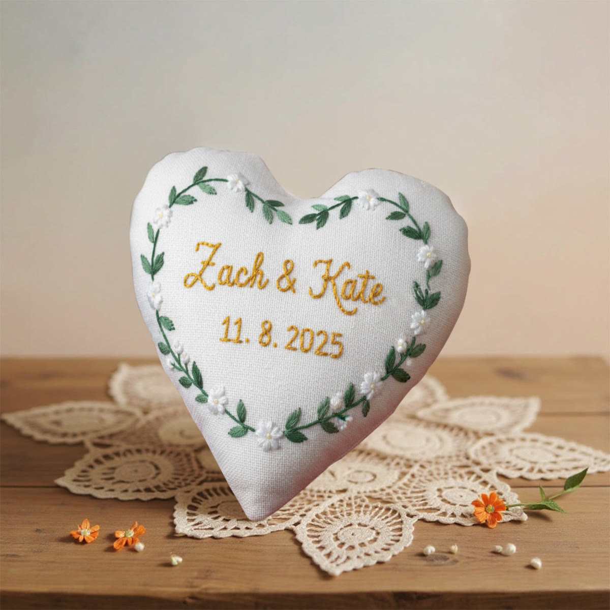Rubbyoo Heart Embroidery Kit - Zach Kate White Blossom Wreath | Elegant Ornament Piece | Top Gifting Selection - image 3