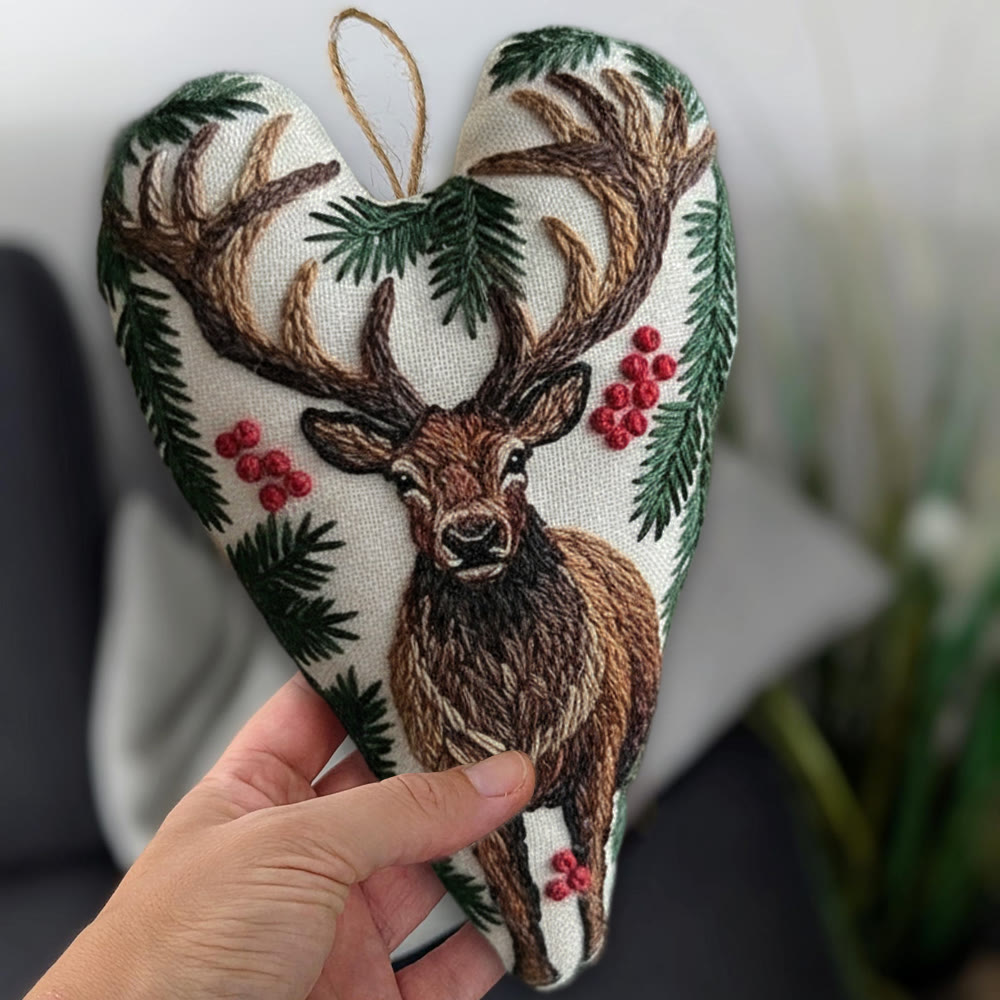 Rubbyoo Heart Embroidery Kit - The King Of Deer | Christmas Animal Craft | Decorative Needle Art  - image 3