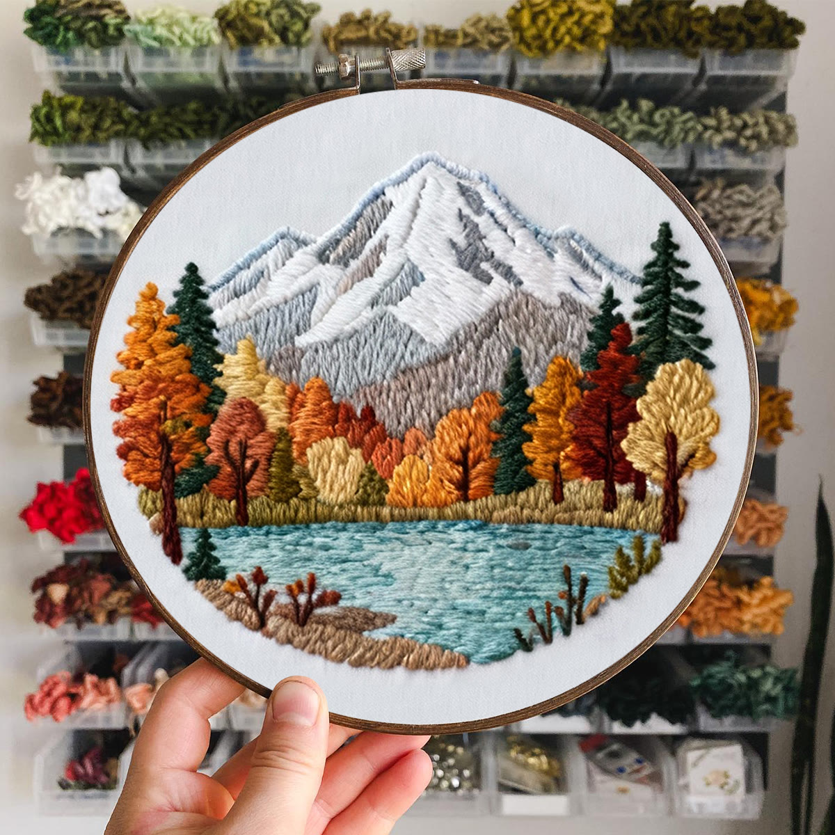 Rubbyoo Embroidery Kit - Mountain Scene | Diy Art Collection | Perfect Stitch Craft - image 5