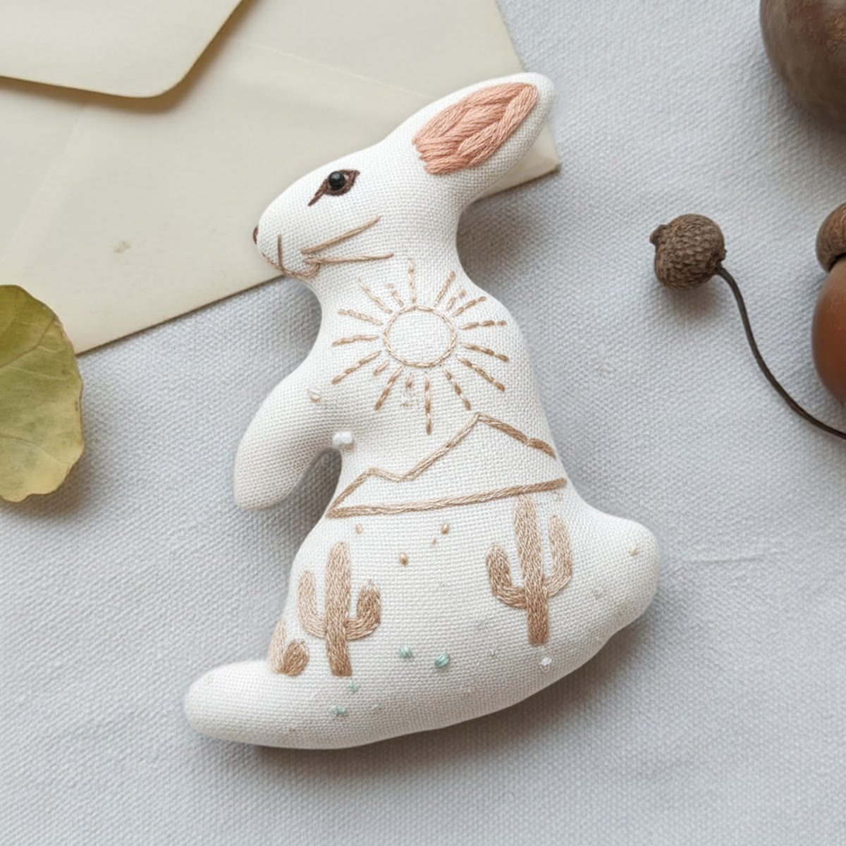 Rubbyoo Rabbit Embroidery Kit - Desert Cactus | Diy Landscape Craft | Beginner Stitch Decoration - image 4