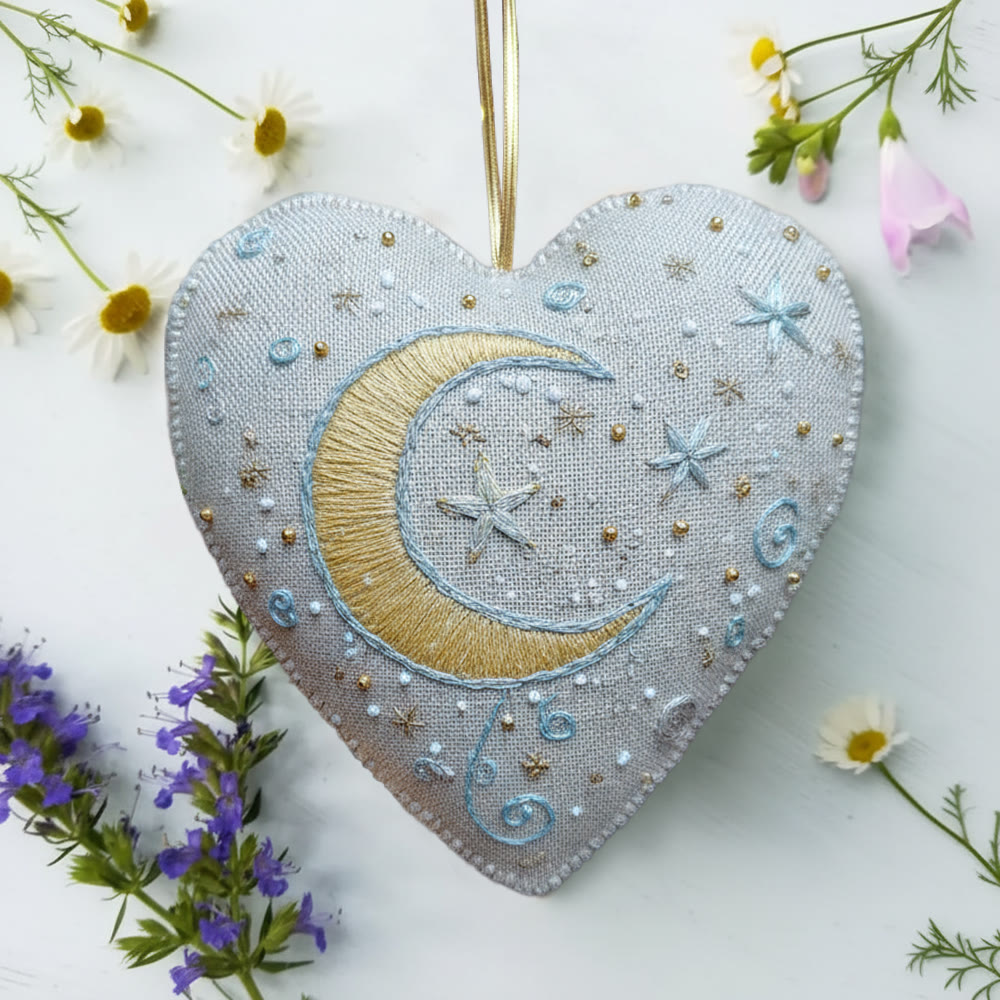 Rubbyoo Heart Embroidery Kit - Starry Night Themed | Beginner Friendly Diy | Cozy Home Hanging Decor - image 5