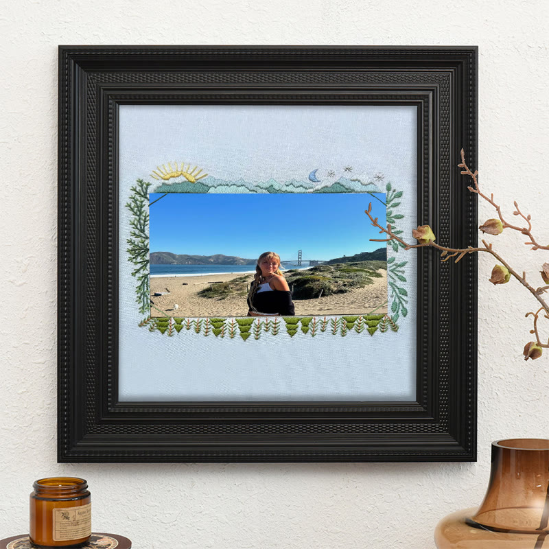 Rubbyoo Embroidery Photo Frame Kit - Summer Forest | Diy Landscape Handicraft | Nice For Home Decor  - image 8