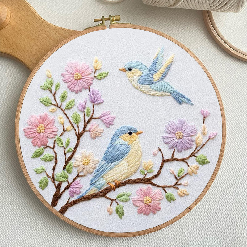 Rubbyoo Embroidery Kit - Bird And Flower | Beginner Diy Craft | Handmade Needlepoint For Decoration  - image 5