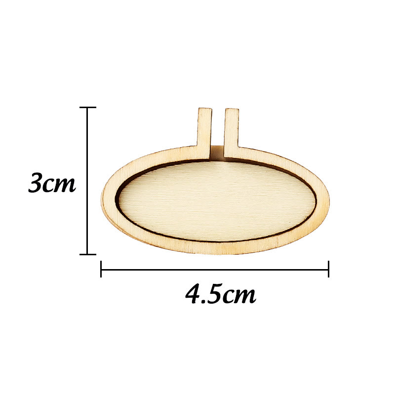 Embroidery Mini Wooden Hoops | Cross Stitch Frame | Diy Sewing Accessories - Oval ( 3*4.5cm) - 10pcs - image 12
