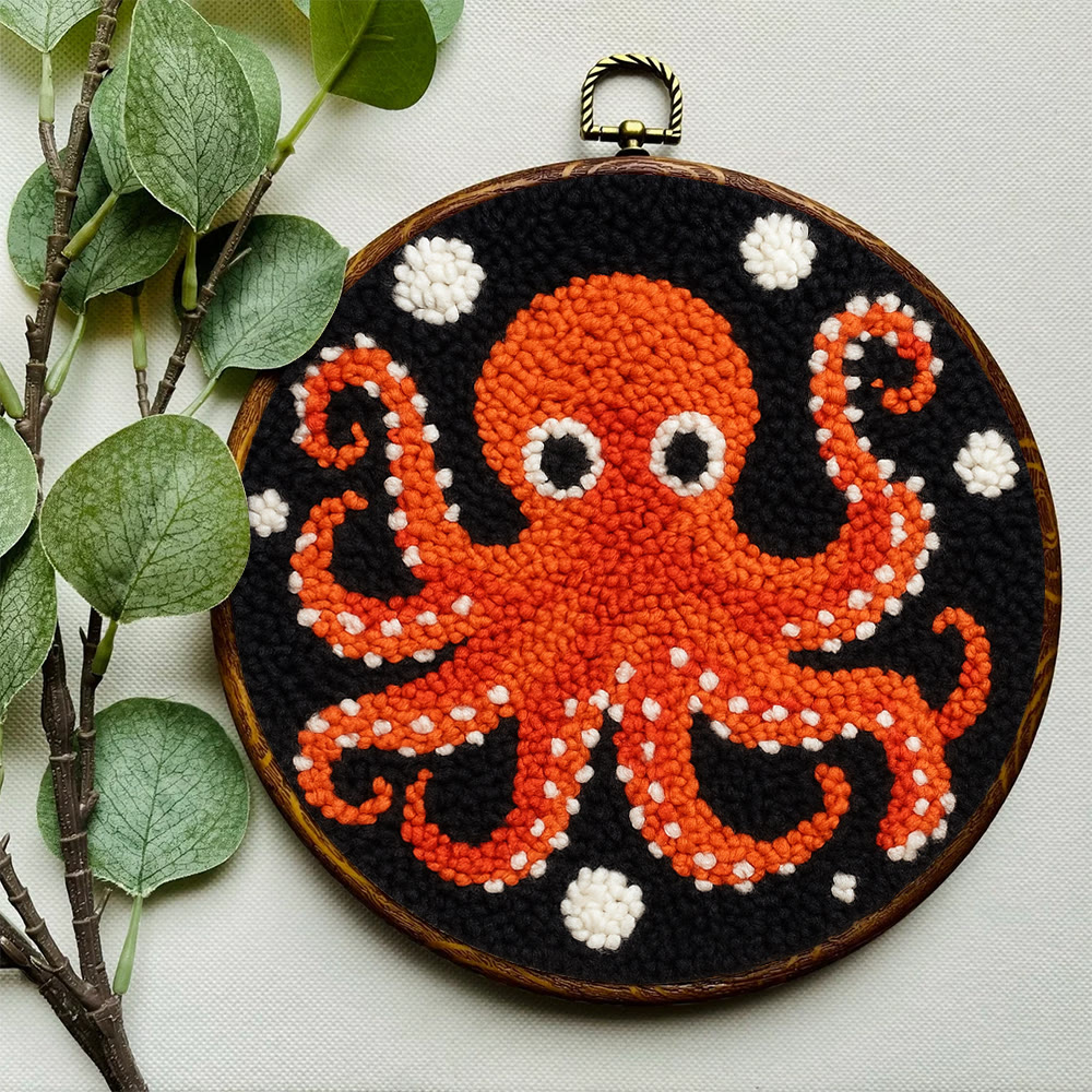 Funny Octopus Punch Needle Kit - Creative Handmade Coaster | Unique Home Decor - image 8