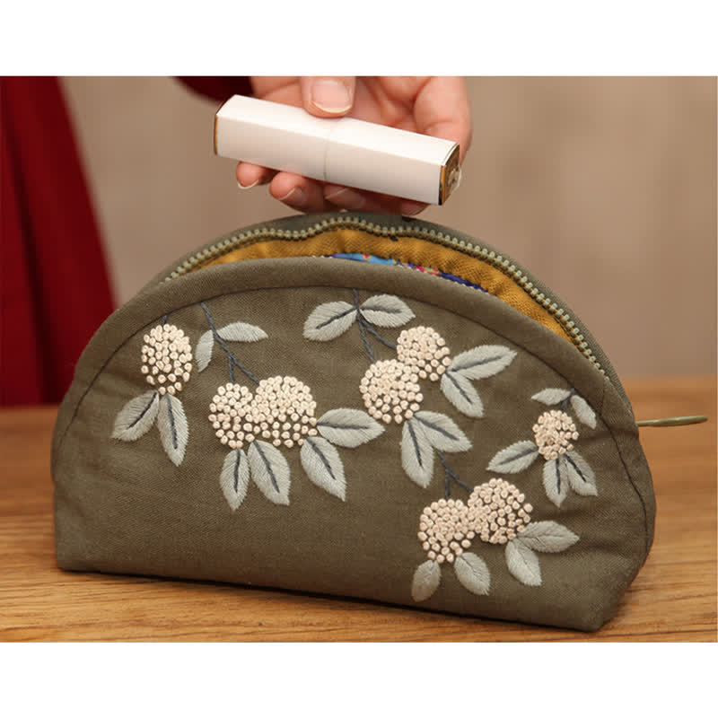 Hand embroidery Cosmetic Bag Kit| Coin Purse Needlework DIY Kit - image 8