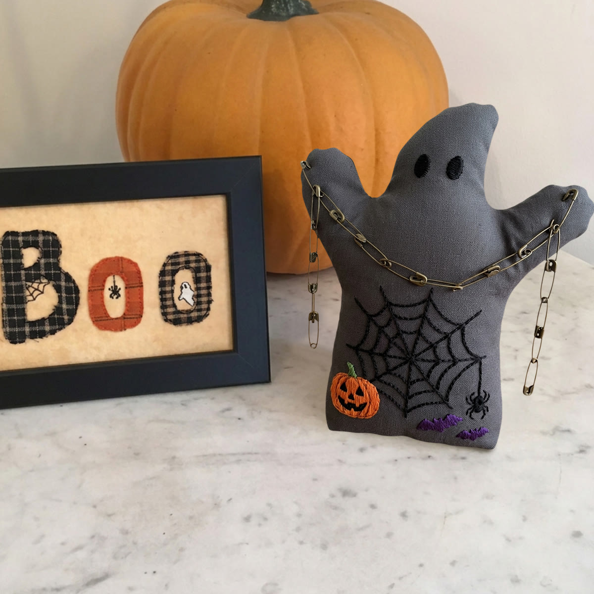 Rubbyoo Ghost Embroidery Kit - Jack-o-lantern With Spiderweb | Diy Halloween Needlepoint Art | Perfect Holiday Present For Beginners - image 7