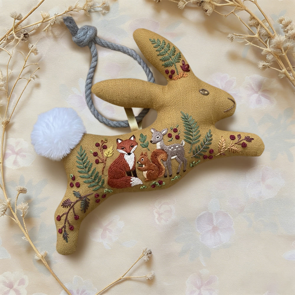Rubbyoo Rabbit Embroidery Kit - Woodland Animal | Diy Stitch Craft | Creative Hoop Art - image 6