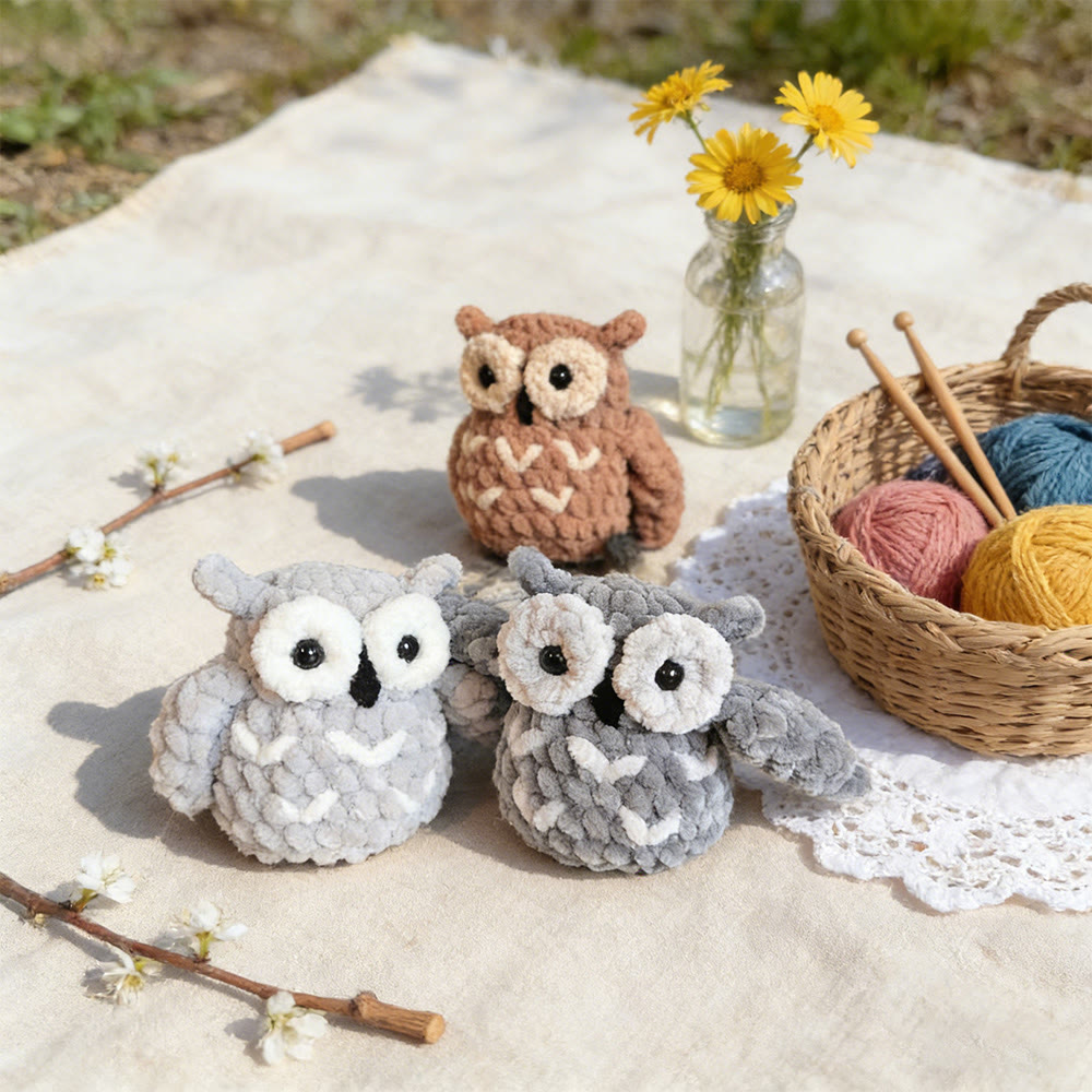 Diy Handmade Owl Series Crochet Kit - Plush Toy Set | Sewing Handicraft For Kids - image 3