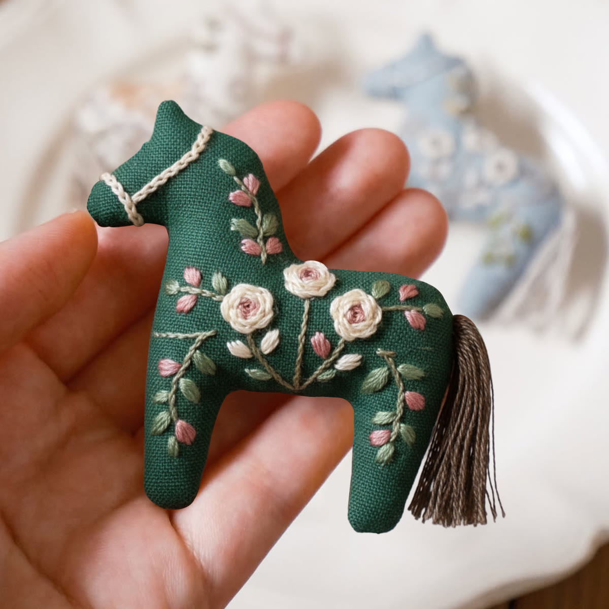 Rubbyoo Horse Embroidery Kit - Little Flower | Easy Handmade Art | New Year Pendant - image 8