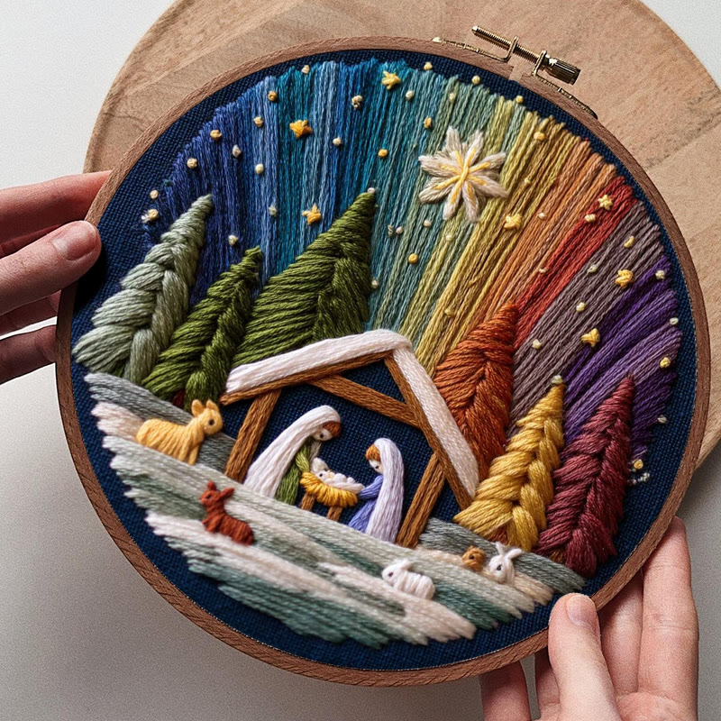 Rubbyoo Embroidery Kit - Nativity With Aurora | Stunning Christmas Gift | Precious Handmade Collection  - image 4