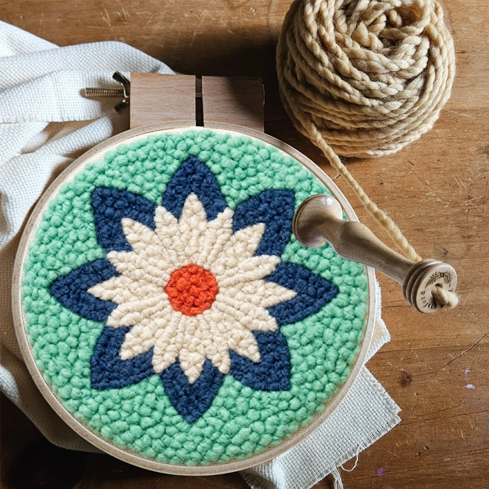 Geometric Art Punch Needle Kit - Diy Craft For Starter | Soft Yarn Ornament - image 10