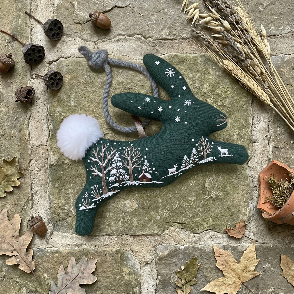 Rubbyoo Rabbit Embroidery Kit - Winter View | Adorable Animal Art | Unique Easter Day Gift - image 5