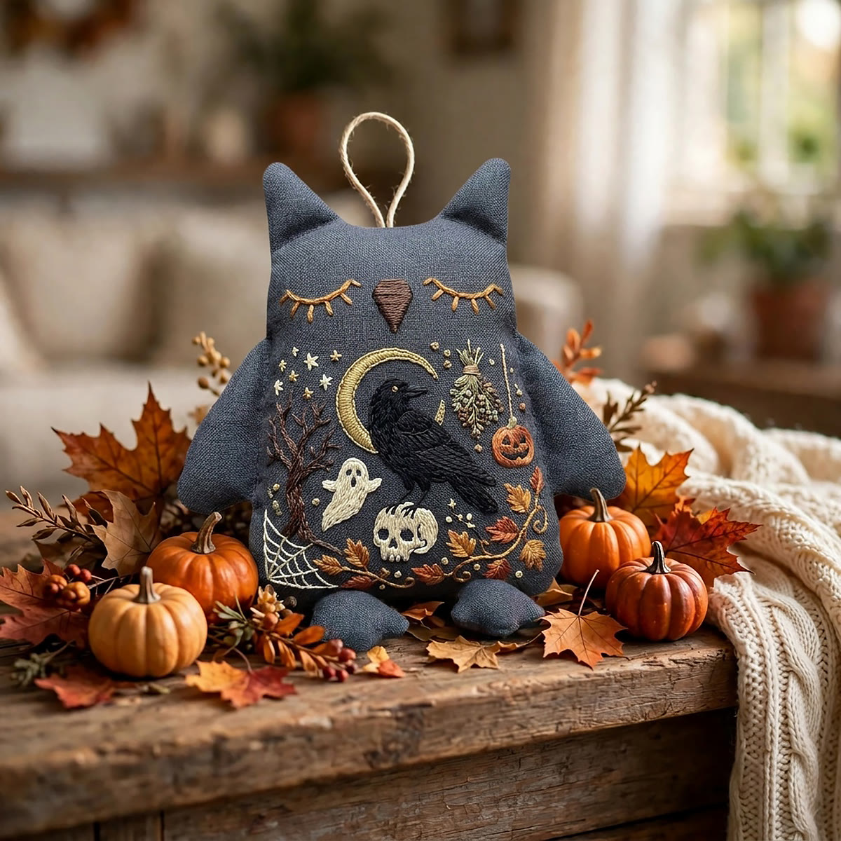Rubbyoo Owl Embroidery Kit - Crow On Skull | Halloween Gift | Dark Academia Room Decor - image 6