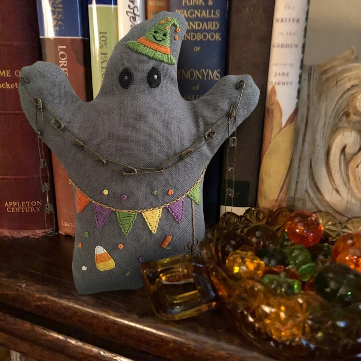 Rubbyoo Ghost Embroidery Kit - Colorful Ribbon | Simple Holiday Sewing Craft | Suitable For Halloween Party  - image 3