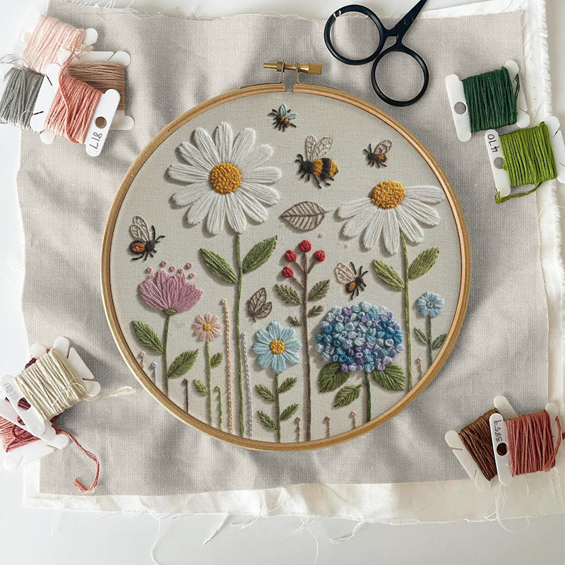 Rubbyoo Embroidery Kit - Spring Daisy | Easy Stitch Pattern | Ideal For Decoration - image 7