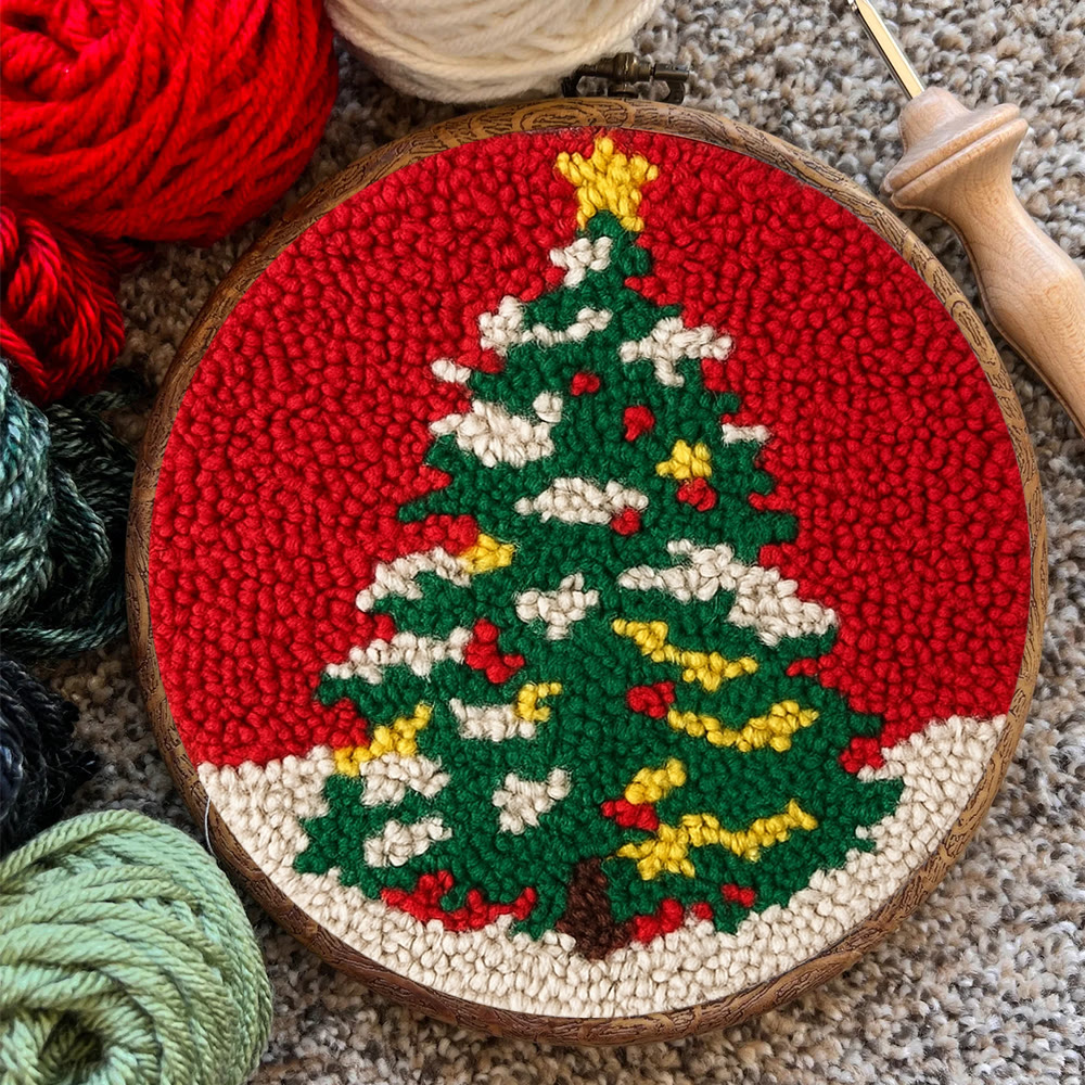 Shiny Christmas Tree Punch Needle Kit - Diy Christmas Needle Art  | Nice Handmade Craft For Kid - image 7