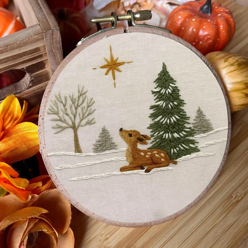 Rubbyoo Embroidery Kit - Deer In The Snow | Christmas Handmade Artwork | Perfect Gift For Home Decor - image 6