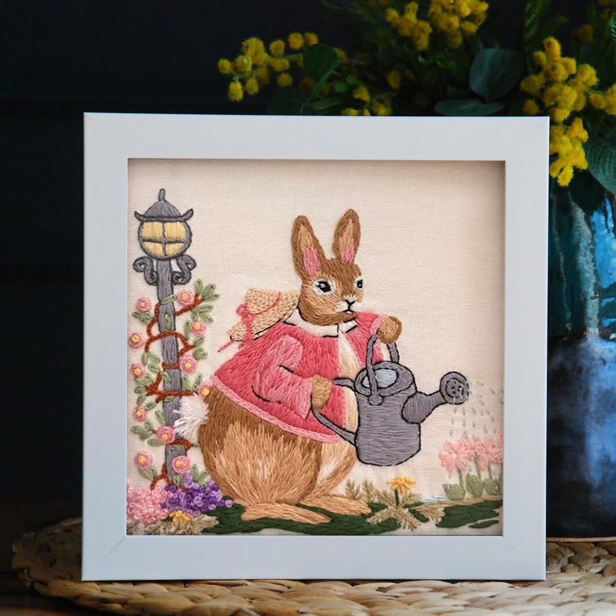 Rubbyoo Embroidery Kit - Watering Bunny | Adorable Animal Craft | Perfect Wall Ornament - image 5