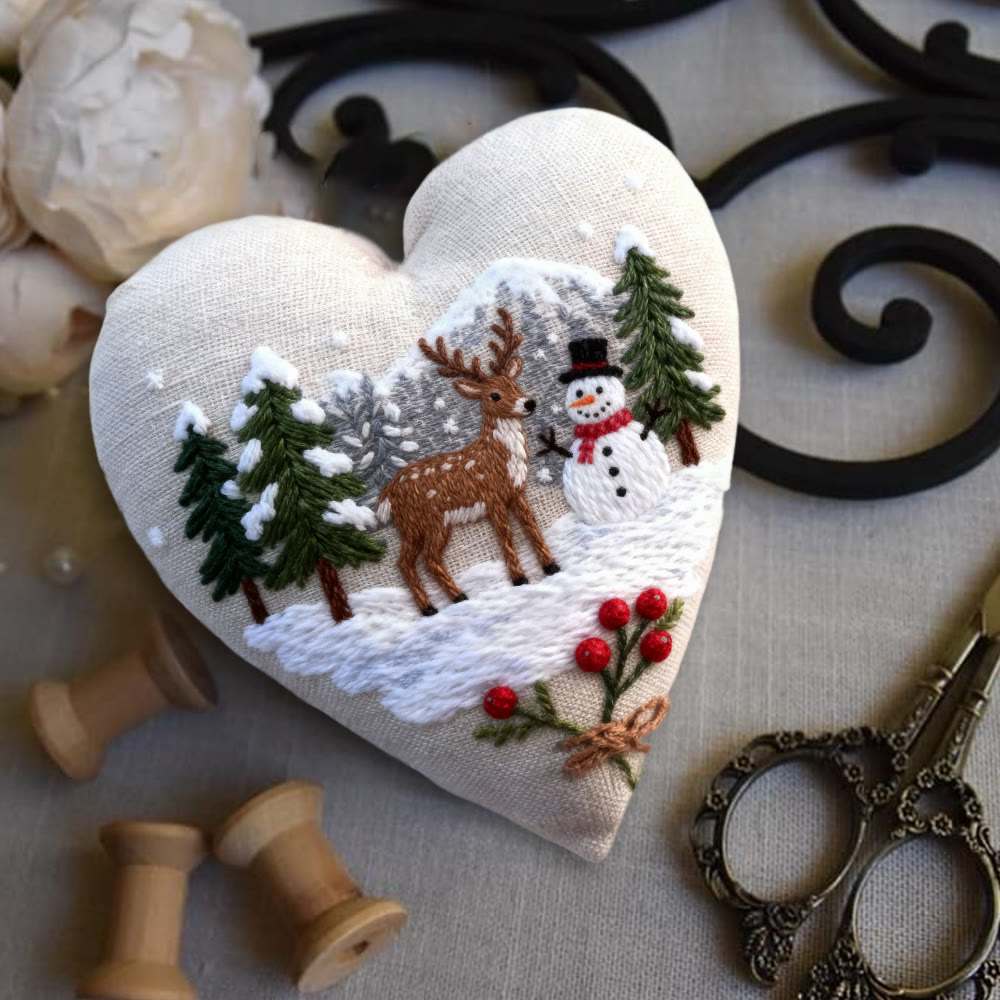 Rubbyoo Heart Embroidery Kit - Winter Forest | Christmas Snowy View | Handmade Needle Art  - image 8