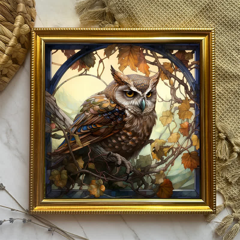 Cute and delicate owl - Wooden Jigsaw Puzzle