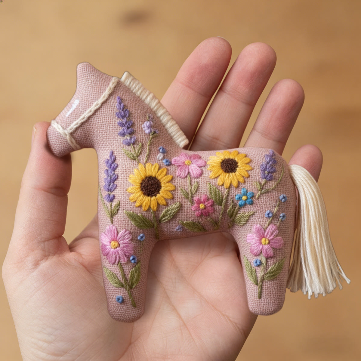 Rubbyoo Dala Horse Embroidery Kit - Blooming Sunflower | Diy Animal Handicraft | Nice Hanging Decor - image 5