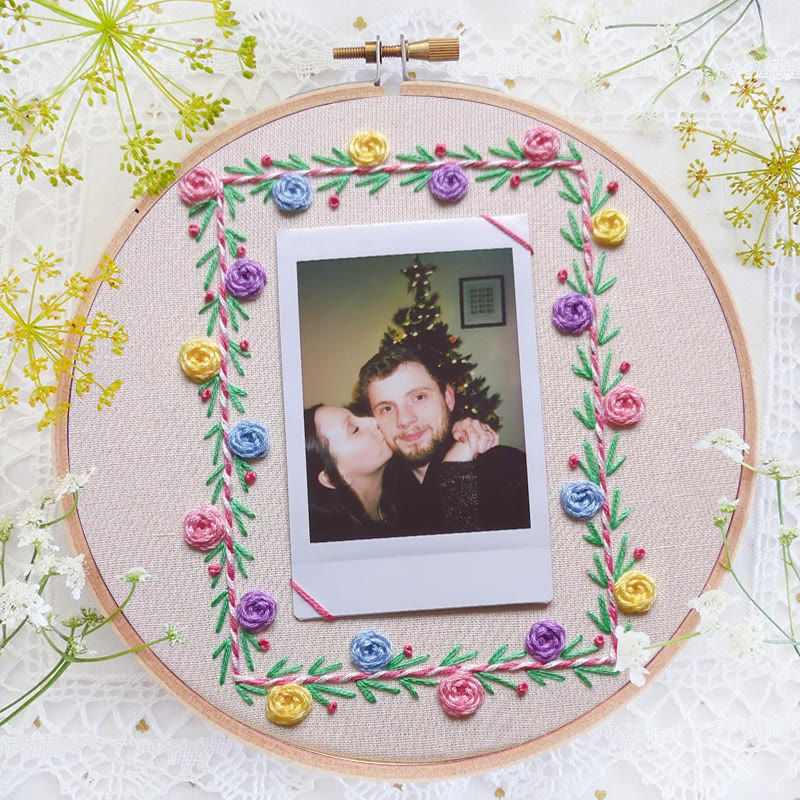 Rubbyoo Embroidery Photo Frame Kit - Colourful Flowers | Easy Needle Craft | Nice Gifts For Lovers - image 5