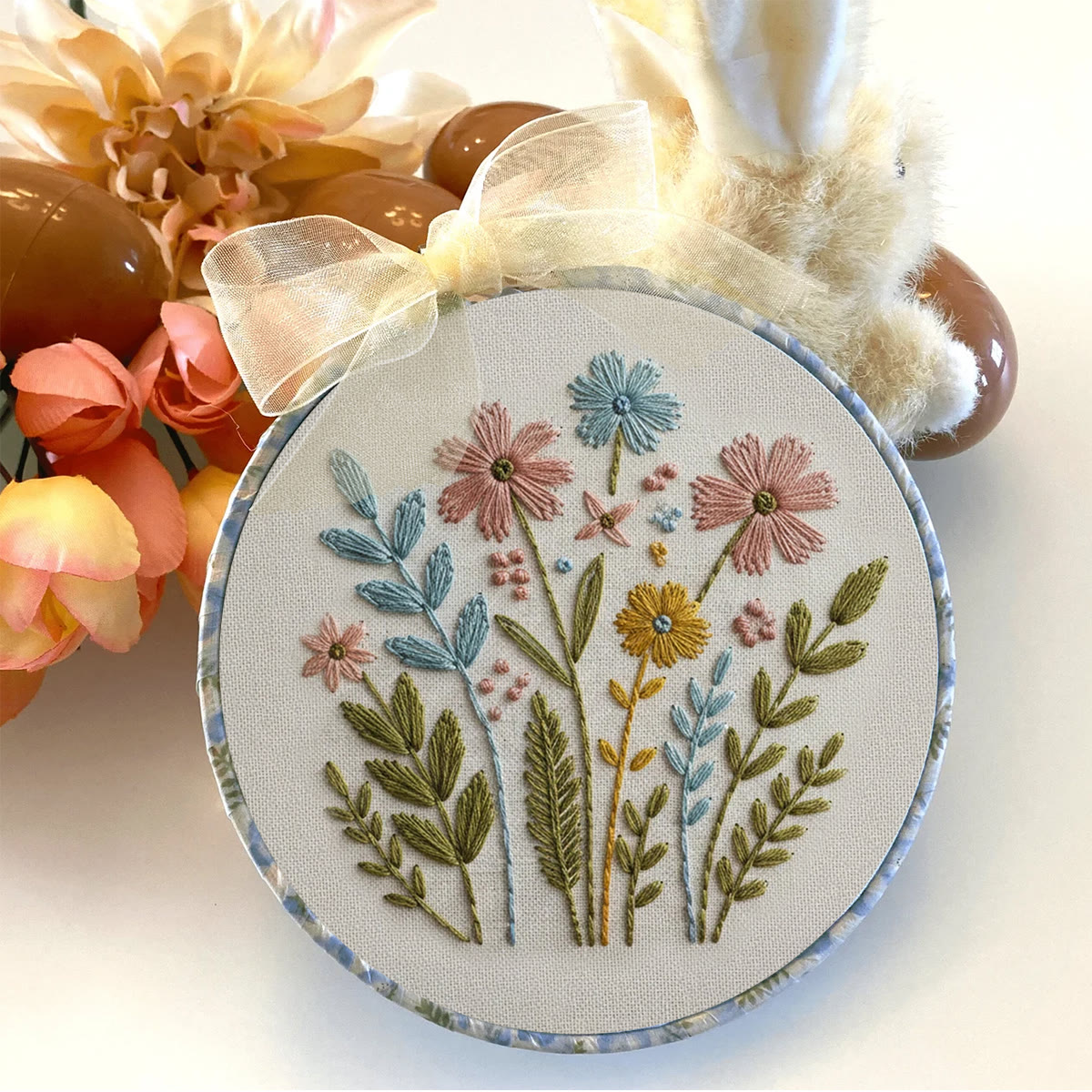 Rubbyoo Embroidery Kit - Soft-toned Floral Bunch | Lovely Gift For Her | Amateur Embroidery Kit - image 6