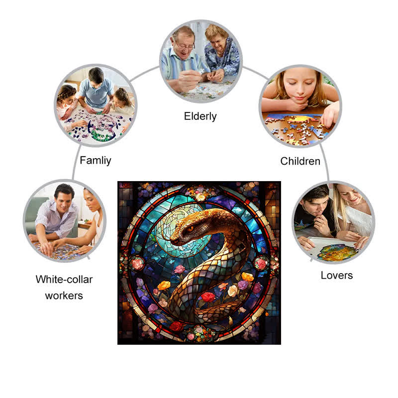 Garden Snake - Wooden Jigsaw Puzzle