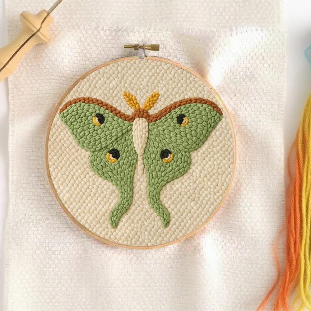Lush Green Luna Moth Punch Needle Kit – Beginner-Ready DIY | Premier Gifting Pick - image 6