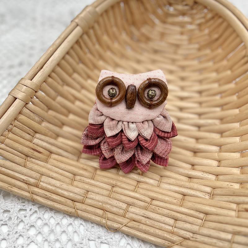 Embroidery  Owl Brooch Kit | Handmade Sewing Artwork | Nice Craft As Birthday Gifts - Red - image 7