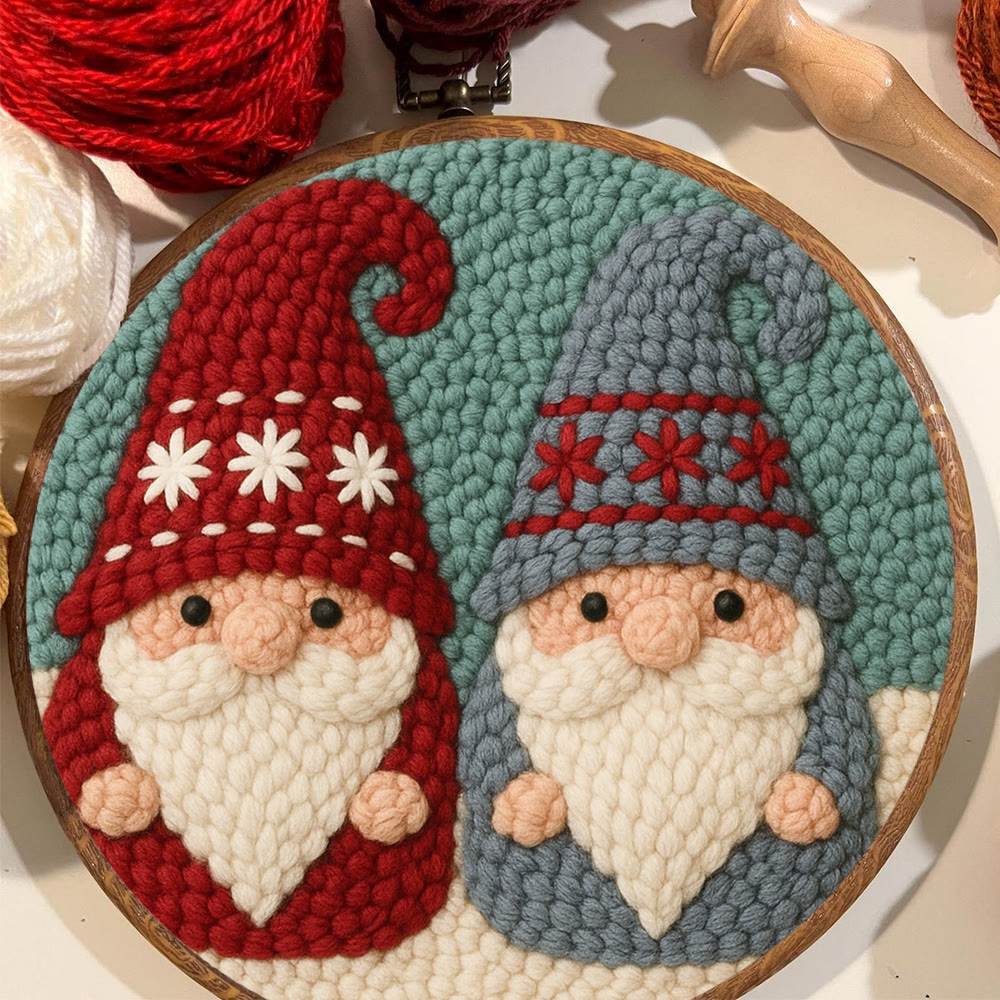 Dual Snowflake-embellished Gnome Punch Needle Kit – Go-to Gifting Selection | Delicate Wall Hanging Ornament - image 7
