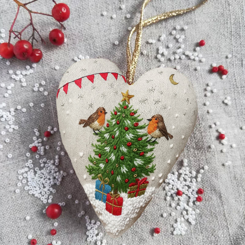 Rubbyoo Heart Embroidery Kit - Christmas Tree | Unique Holiday Decor | Nice Handmade Gift - image 5