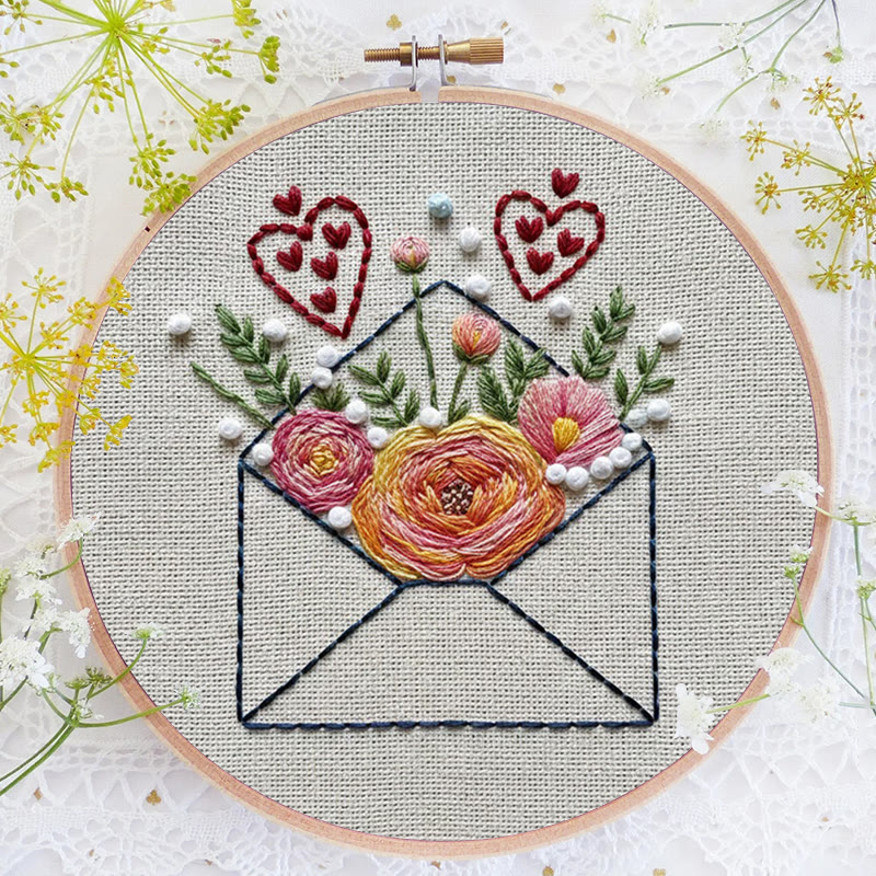Rubbyoo Embroidery Kit - Love Envelope | Diy Needle Art Project | Nice For Desk Decor - image 6