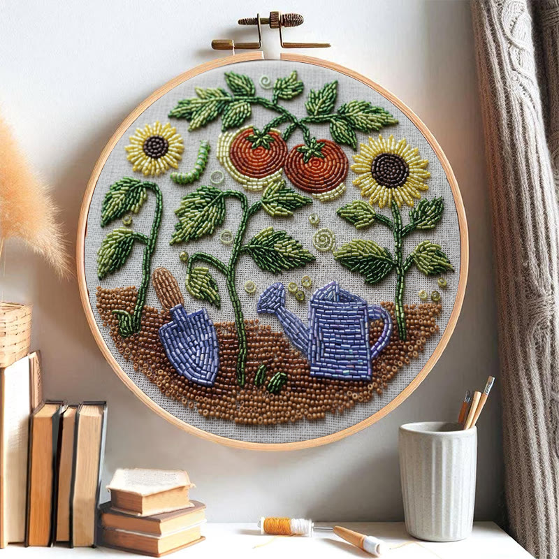 Rubbyoo Bead Embroidery Kit - Vibrant Garden | Diy Botanical Craft | Perfect For Room Ornament - image 6