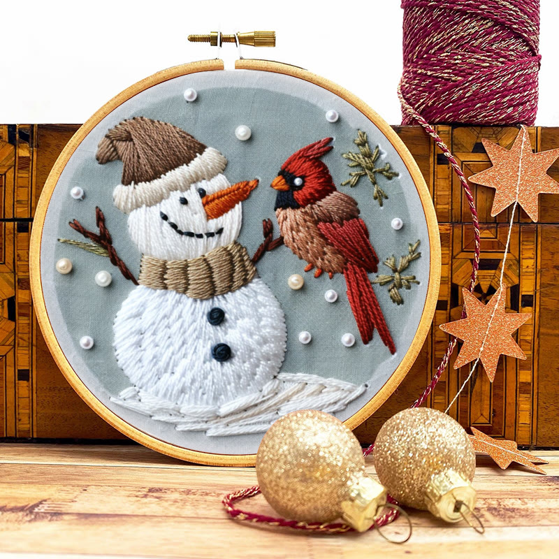 Rubbyoo Embroidery Kit-  Snowman With Bird 2 - image 9