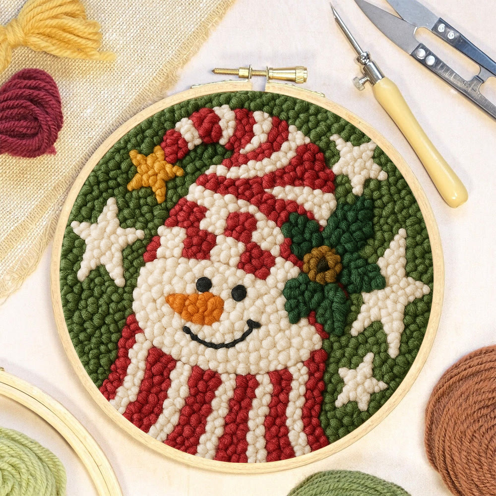 Merry Hat Punch Needle Kit – Beginner DIY Craft | Charming Holiday Wall Display - image 8