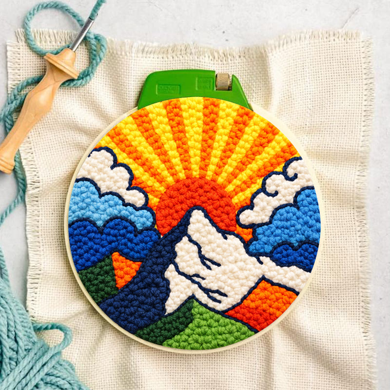 Vibrant Sunset Mountain Punch Needle Kit – New-edition Creative Diy | Fresh-concept Decor Piece - image 3