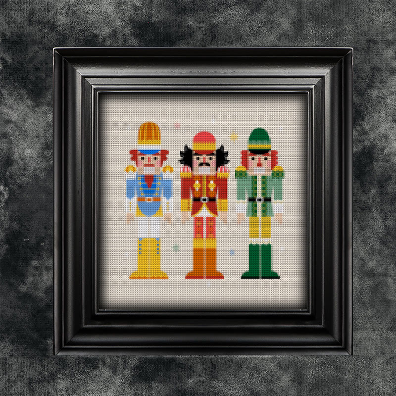 Cross Stitch Kit - Nutcracker Soldiers | Diy Handmade Artwork | Christmas Home Ddecor - image 3