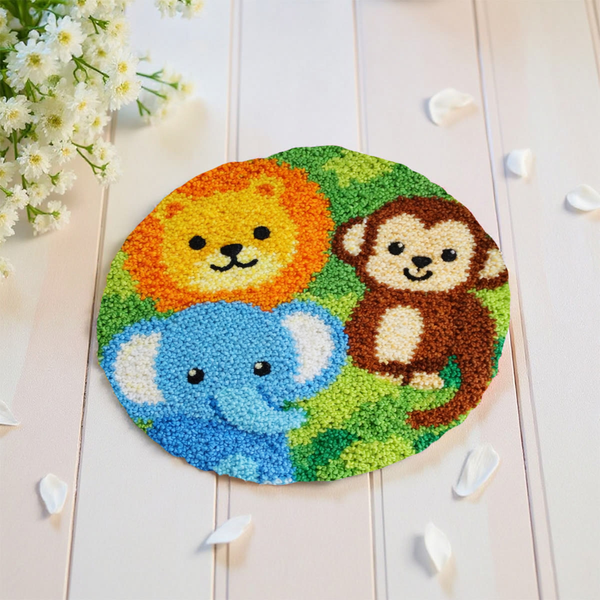 Rubbyoo Latch Hook Rug Kit - Zoo Party | Ideal Handmade Gift | Beginner-friendly Home Ornament - image 8