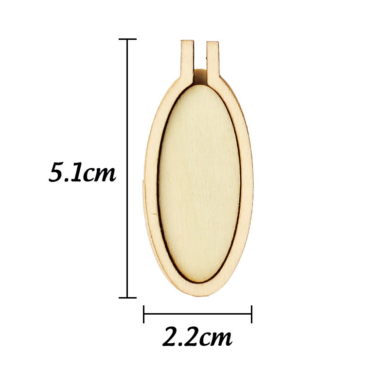 Embroidery Mini Wooden Hoops | Cross Stitch Frame | Diy Sewing Accessories - Oval (  5.1*2.2cm) - 10pcs - image 14