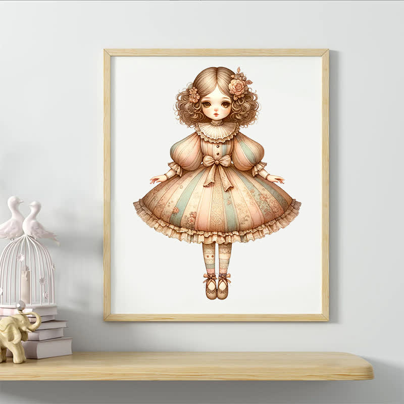 Rubbyoo Classic Doll in Beige Balloon Dress - Wooden Jigsaw Puzzle