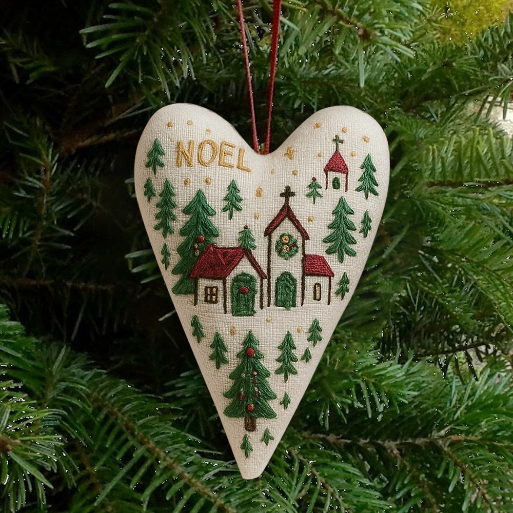 Rubbyoo Heart Embroidery Kit - Church | Christmas Decoration | Handmade Needle Artwork - image 9