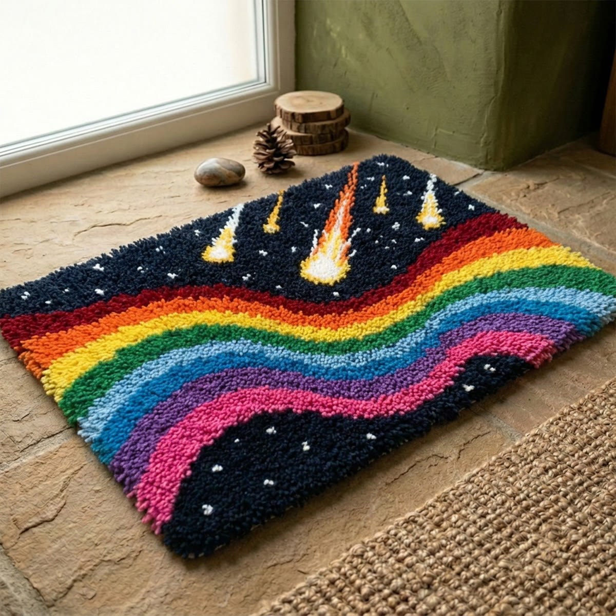 Rubbyoo Latch Hook Rug Kit - Shooting Stars | Unique Handmade Craft | Nursery Floor Mat - image 7