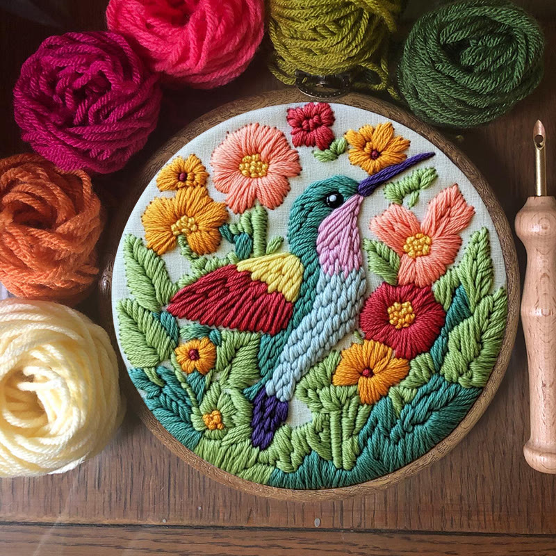 Hummingbird Punch Needle Kit - Beautiful Floral Craft | Diy Art For Bird Lovers - image 7