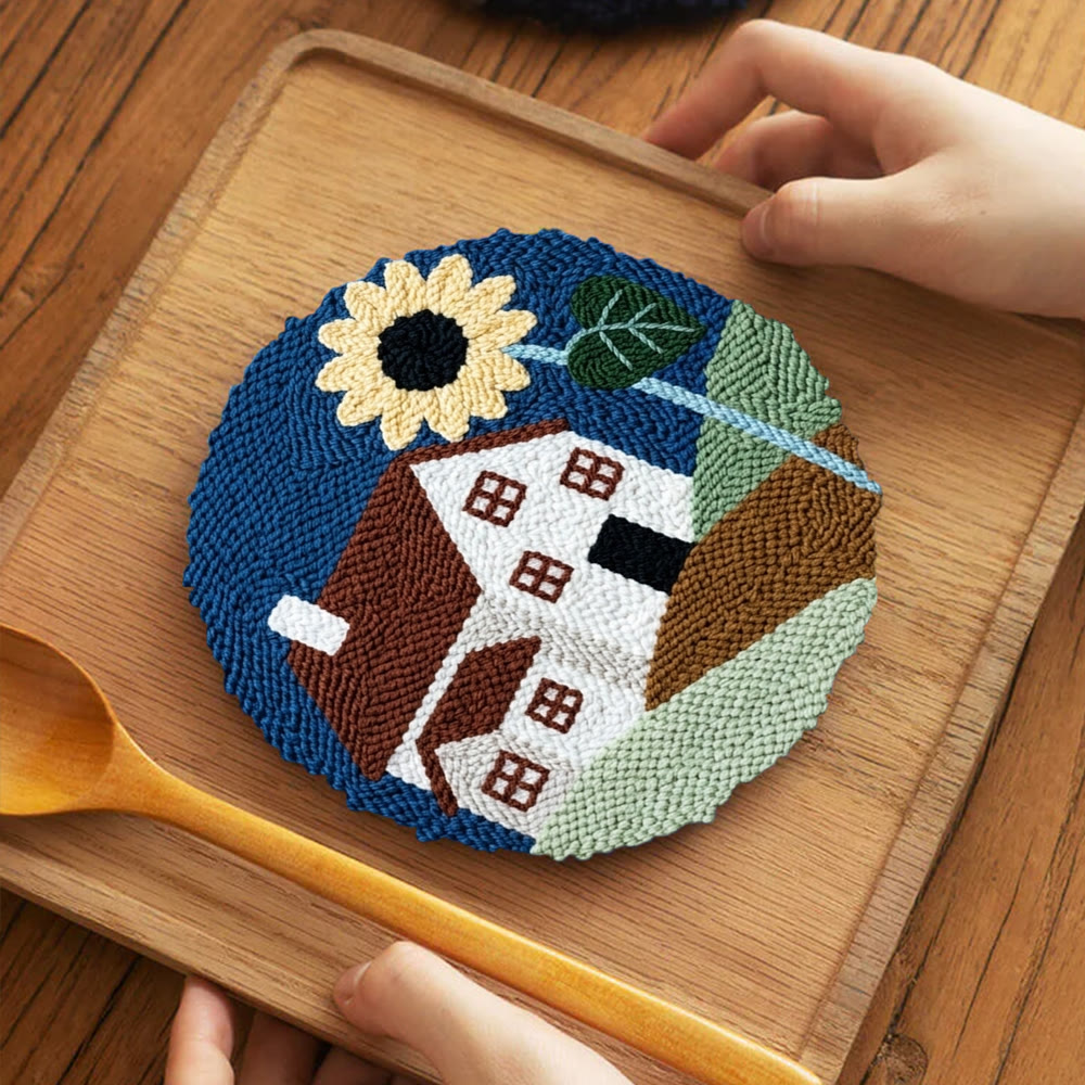 Warming House Punch Needle Kit - Unique Mother Day Gift | Perfect Home Ornament - 5 inch Coaster Kit - image 12