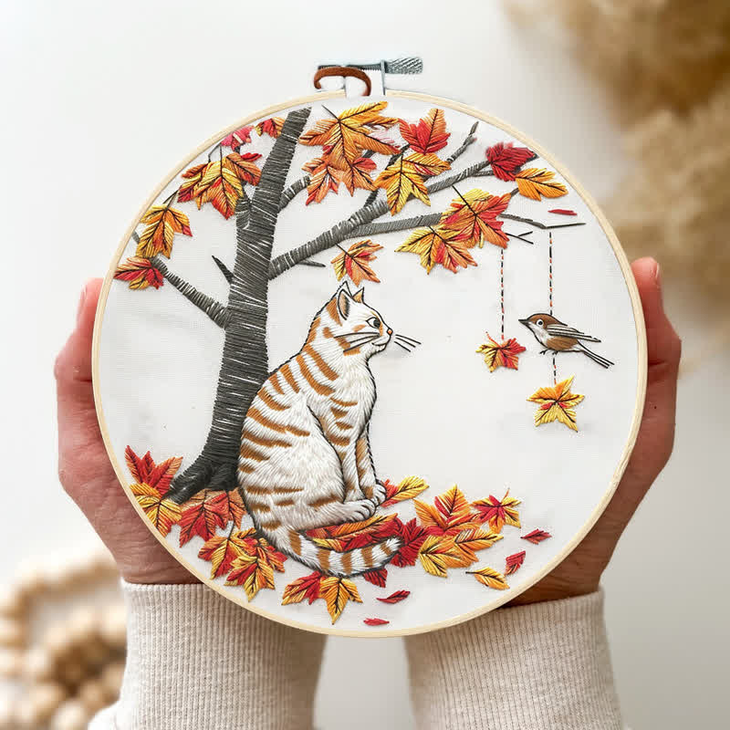 Rubbyoo Embroidery Kit - Autumn cat - image 4
