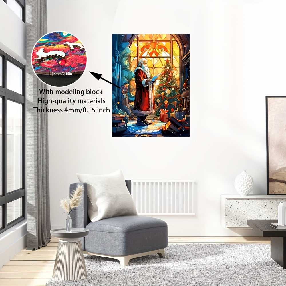 Christmas Thanksgiving Window Santa Claus - Wooden Jigsaw Puzzles